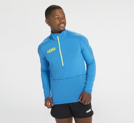 Hoka One One 1/2 Zip Midlayer - Top Barbati Albastri | RO-qitwlfp